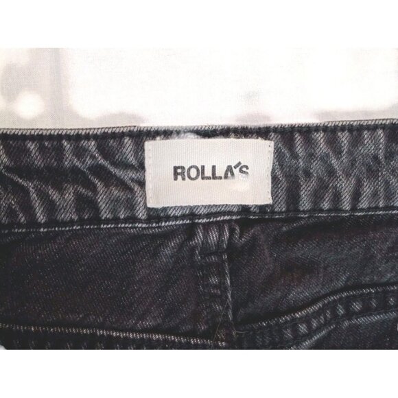 ROLLA'S Jeans 'Miller' Womens Size 31 Slim Denim Black/Gray Raw Hem Pants Mid Hi - Picture 4 of 8